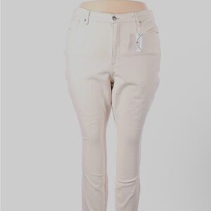 Good American Cream Skinny Jeans